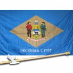 DELAWARE 3' x 5'  Flag, Pole And Mount.