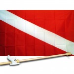 DIVER 3' x 5'  Flag, Pole And Mount.