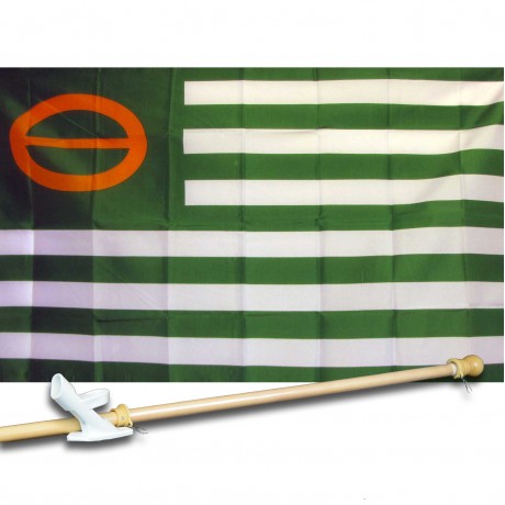 GREEN ECOLOGY 3' x 5'  Flag, Pole And Mount.