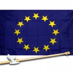 EUROPEAN UNION COUNTRY 3' x 5'  Flag, Pole And Mount.