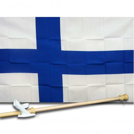 Finland 3' x 5' Country Flag, Pole And Mount
