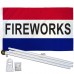 Fireworks Patriotic 3' x 5' Polyester Flag, Pole and Mount