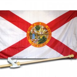 Florida 3'x 5' Solar Max Nylon State Flag, Pole And Mount.