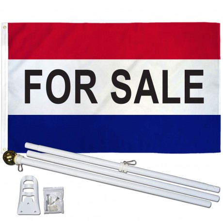 For Sale Patriotic 3' x 5' Polyester Flag, Pole and Mount