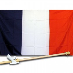 France 3'x 5' polyester Country Flag, pole and mount 