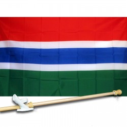 GAMBIA COUNTRY 3' x 5'  Flag, Pole And Mount.