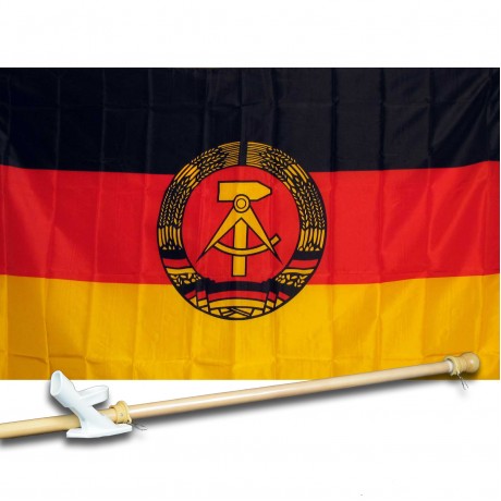 EAST GERMANY 3' x 5'  Flag, Pole And Mount.