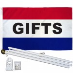 Gifts Patriotic 3' x 5' Polyester Flag, Pole and Mount
