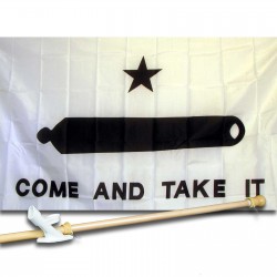 GONZALES COME & TAKE IT 3' x 5'  Flag, Pole And Mount.