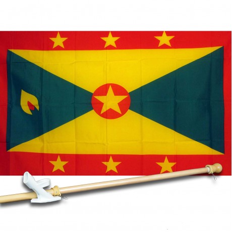 GRENADA COUNTRY 3' x 5'  Flag, Pole And Mount.