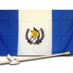 GUATEMALA COUNTRY 3' x 5'  Flag, Pole And Mount.