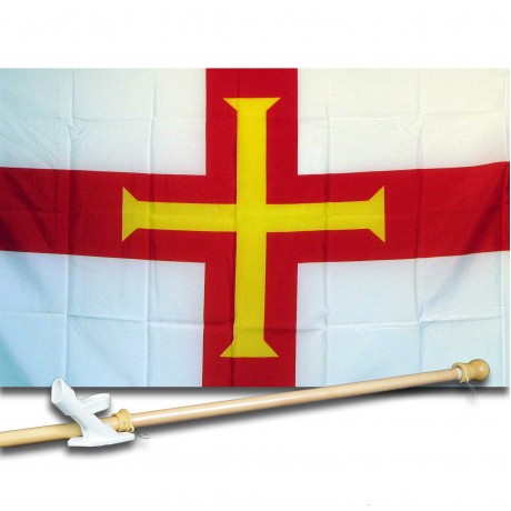 GUERNSEY 3' x 5'  Flag, Pole And Mount.