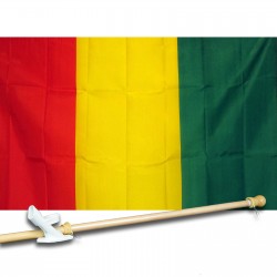 GUINEA COUNTRY 3' x 5'  Flag, Pole And Mount.