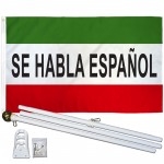 Se Habla Espanol 3' x 5' Polyester Flag, Pole and Mount