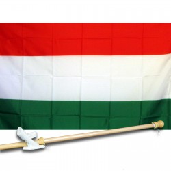 HUNGARY COUNTRY 3' x 5'  Flag, Pole And Mount.