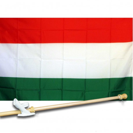 HUNGARY COUNTRY 3' x 5'  Flag, Pole And Mount.