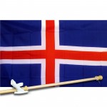 ICELAND COUNTRY 3' x 5'  Flag, Pole And Mount.