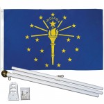 Indiana State 3' x 5' Polyester Flag, Pole and Mount