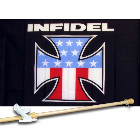 IN FIDEL 3' x 5'  Flag, Pole And Mount.