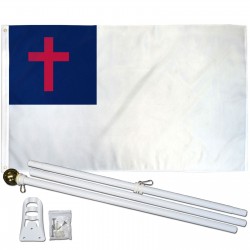 International Christian 3' x 5' Polyester Flag, Pole and Mount