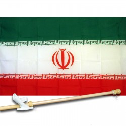 IRAN PRESENT COUNTRY 3' x 5'  Flag, Pole And Mount.