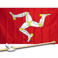 ISLE O F MAN COUNTRY 3' x 5'  Flag, Pole And Mount.