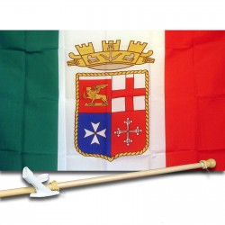 ITALY ROYAL COUNTRY 3' x 5'  Flag, Pole And Mount.