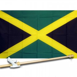 JAMAICA COUNTRY 3' x 5'  Flag, Pole And Mount.