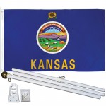 Kansas State 3' x 5' Polyester Flag, Pole and Mount
