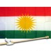 KURDISTAN COUNTRY 3' x 5'  Flag, Pole And Mount.