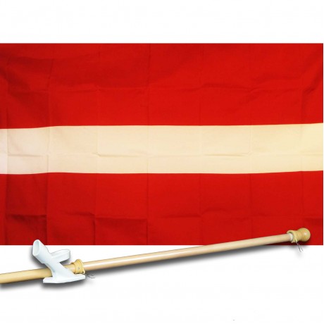 LATVIA COUNTRY 3' x 5'  Flag, Pole And Mount.
