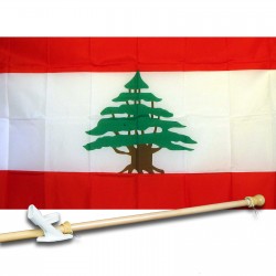 LEBANON COUNTRY 3' x 5'  Flag, Pole And Mount.