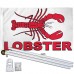 Lobster White 3' x 5' Polyester Flag, Pole and Mount