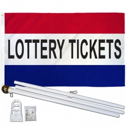Lottery Tickets Patriotic 3' x 5' Polyester Flag, Pole and Mount