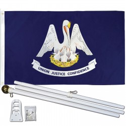 Louisiana State 3' x 5' Polyester Flag, Pole and Mount