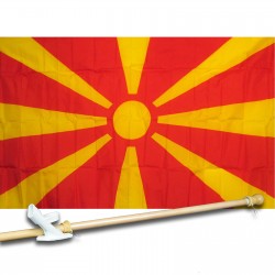 MACEDONIA COUNTRY 3' x 5'  Flag, Pole And Mount.
