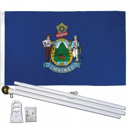 Maine State 3' x 5' Polyester Flag, Pole and Mount