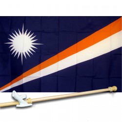 MARSHALL ISLANDS COUNTRY 3' x 5'  Flag, Pole And Mount.