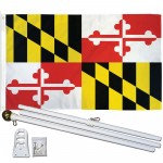 Maryland State 3' x 5' Polyester Flag, Pole and Mount