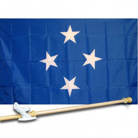 Micronesia Country 3' x 5' Polyester Flag, Pole and Mount