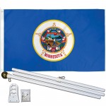 Minnesota State 3' x 5' Polyester Flag, Pole and Mount