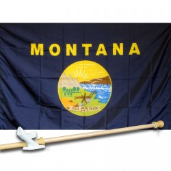 MONTANA 3' x 5'  Flag, Pole And Mount.