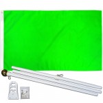 Solid Neon Green 3' x 5' Polyester Flag, Pole and Mount