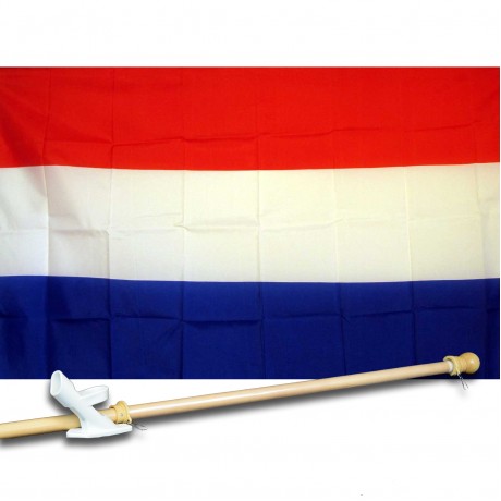 NETHERLAND COUNTRY 3' x 5'  Flag, Pole And Mount.
