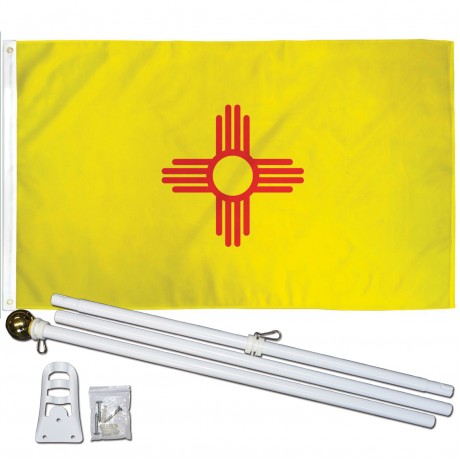 New Mexico State 3' x 5' Polyester Flag, Pole and Mount