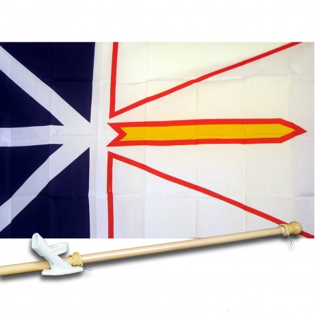 NEW FOUNDLAND 3' x 5'  Flag, Pole And Mount.