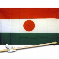 NIGER COUNTRY 3' x 5'  Flag, Pole And Mount.