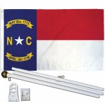 North Carolina State 3' x 5' Polyester Flag, Pole and Mount