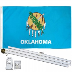 Oklahoma State 3' x 5' Polyester Flag, Pole and Mount