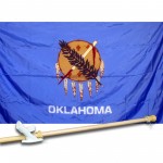 OKLAHOMA 3' x 5'  Flag, Pole And Mount.